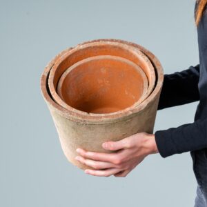 Keramik Übertopf Rund Terrakotta 3-er Set