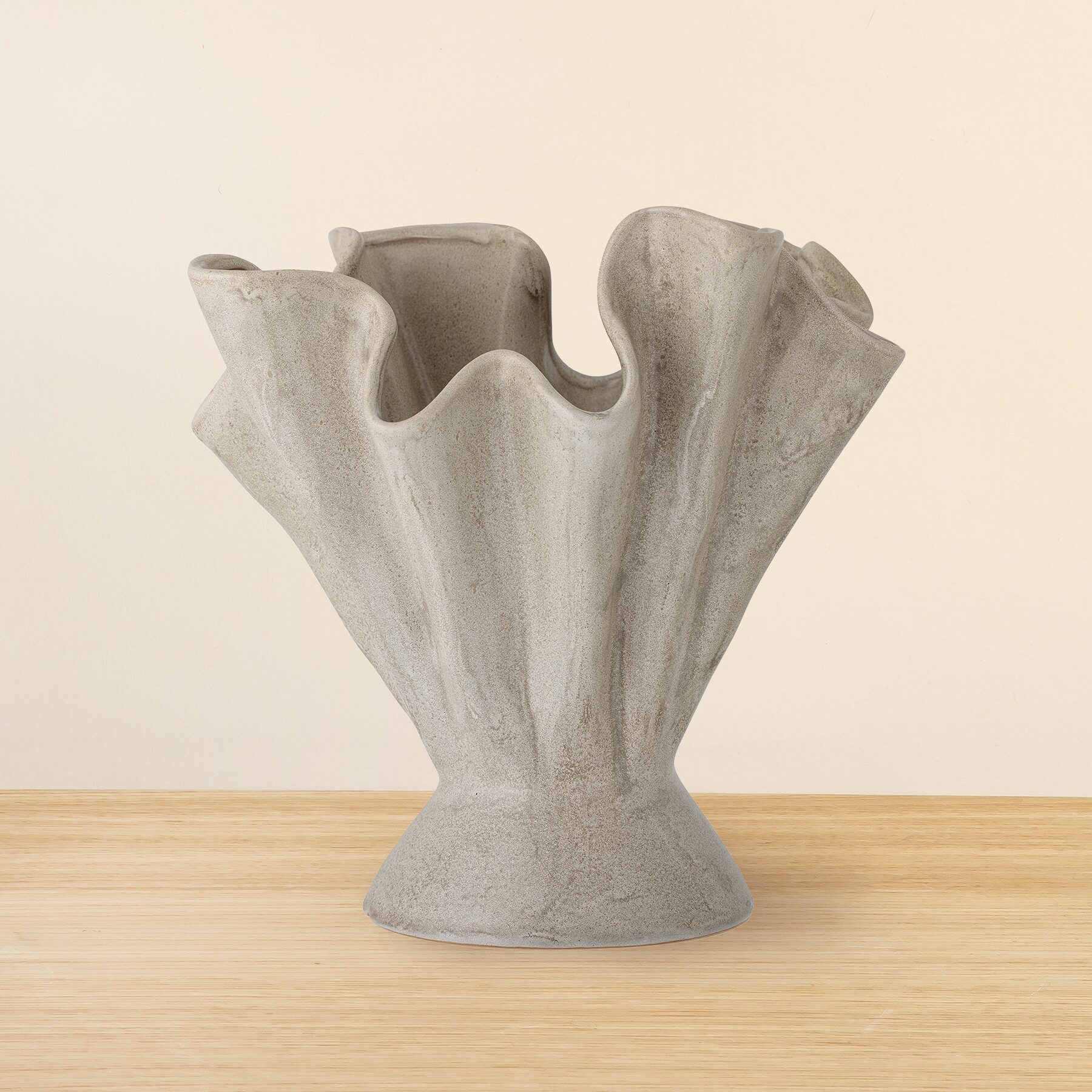 Bloomingville Steingut Vase Plier Natur