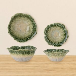 Bloomingville Steingut Salatschale Savanna Grün 2-er Set