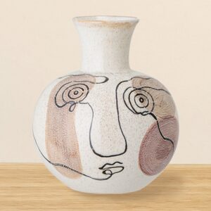 Bloomingville Steingut Vase Irini Weiß