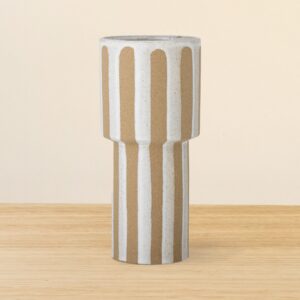 Bloomingville Steingut Vase Awoh Hellbraun/Weiß
