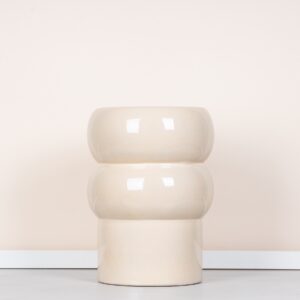 Keramik Beistelltisch Creme Schmal