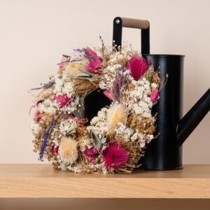 Trockenblumenkranz Natur Pink