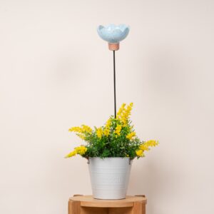 Keramik Stecker Blüte Hellblau