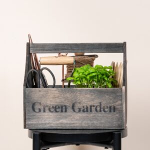 Holzbox Schriftzug "Green Garden" Natur