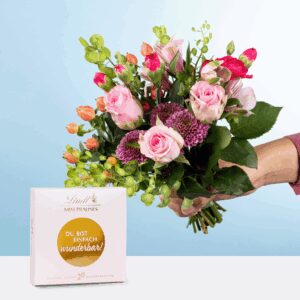 Glücksbote mit Lindt Pralinés Du bist Wunderbar 100g