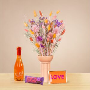 Trockenblumenstrauß Pastell Beauty mit Geschenkset Lovely Gift