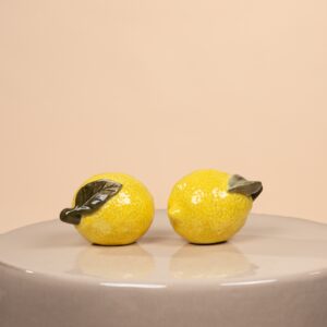 Keramik Deko-Objekt Zitrone Gelb