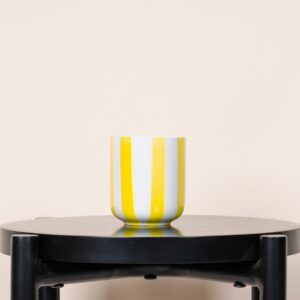 Keramik Becher Gestreift Gelb