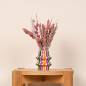 Keramikvase ZickZack Violett