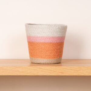 Seegras Korb Rosa/Braun - 14 cm