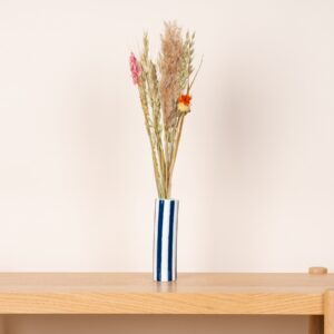 Keramik Vase Weiß/Blau