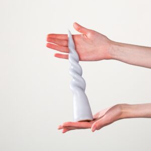 Stabkerze Twist Hellgrau