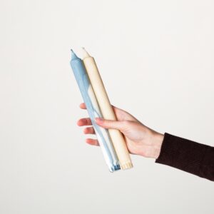 Stabkerzen Blau Beige 2-er Set