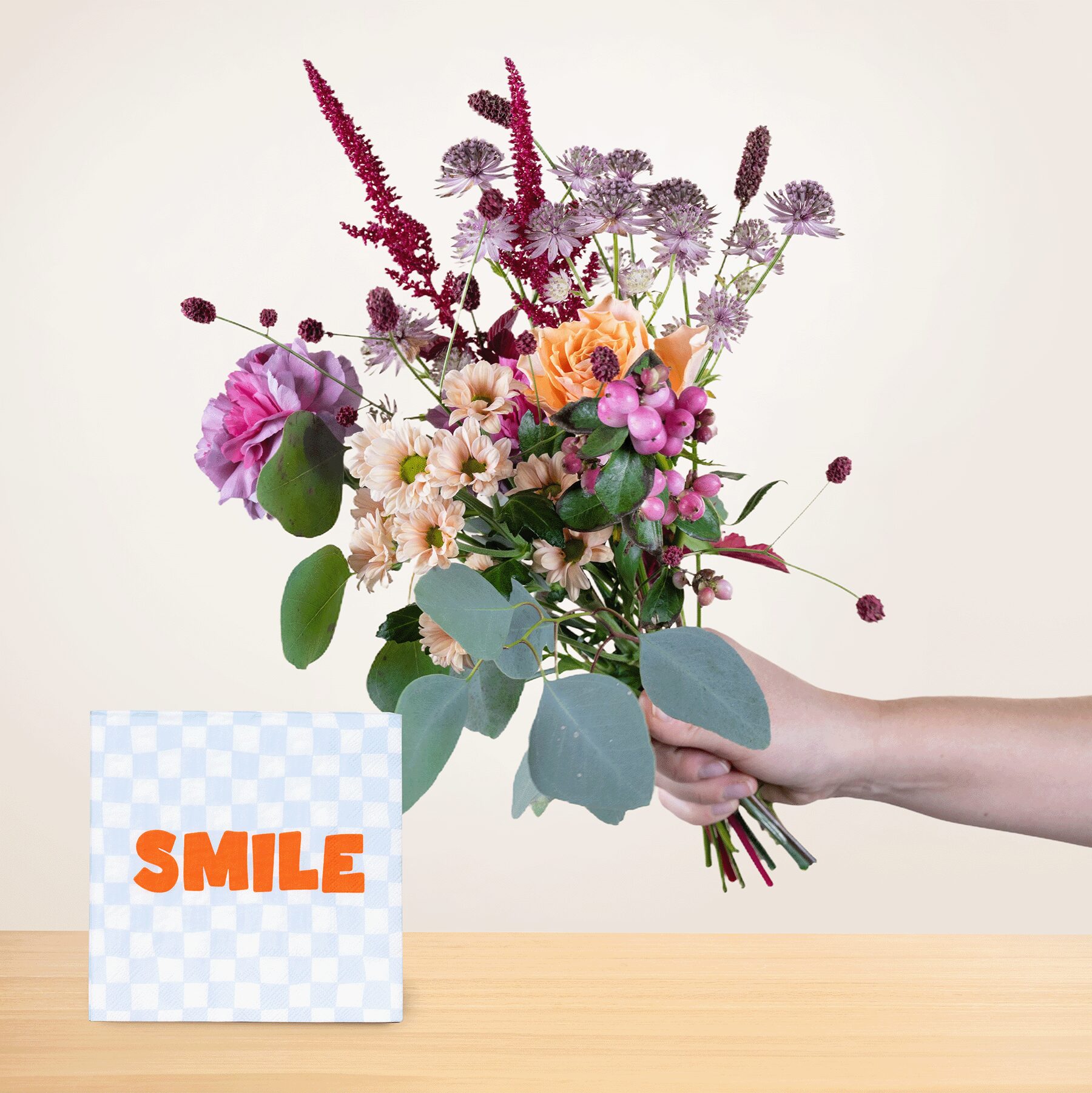 Herbstgruß mit Servietten Smile