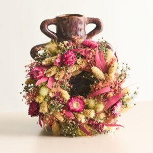 Trockenblumenkranz Rosa