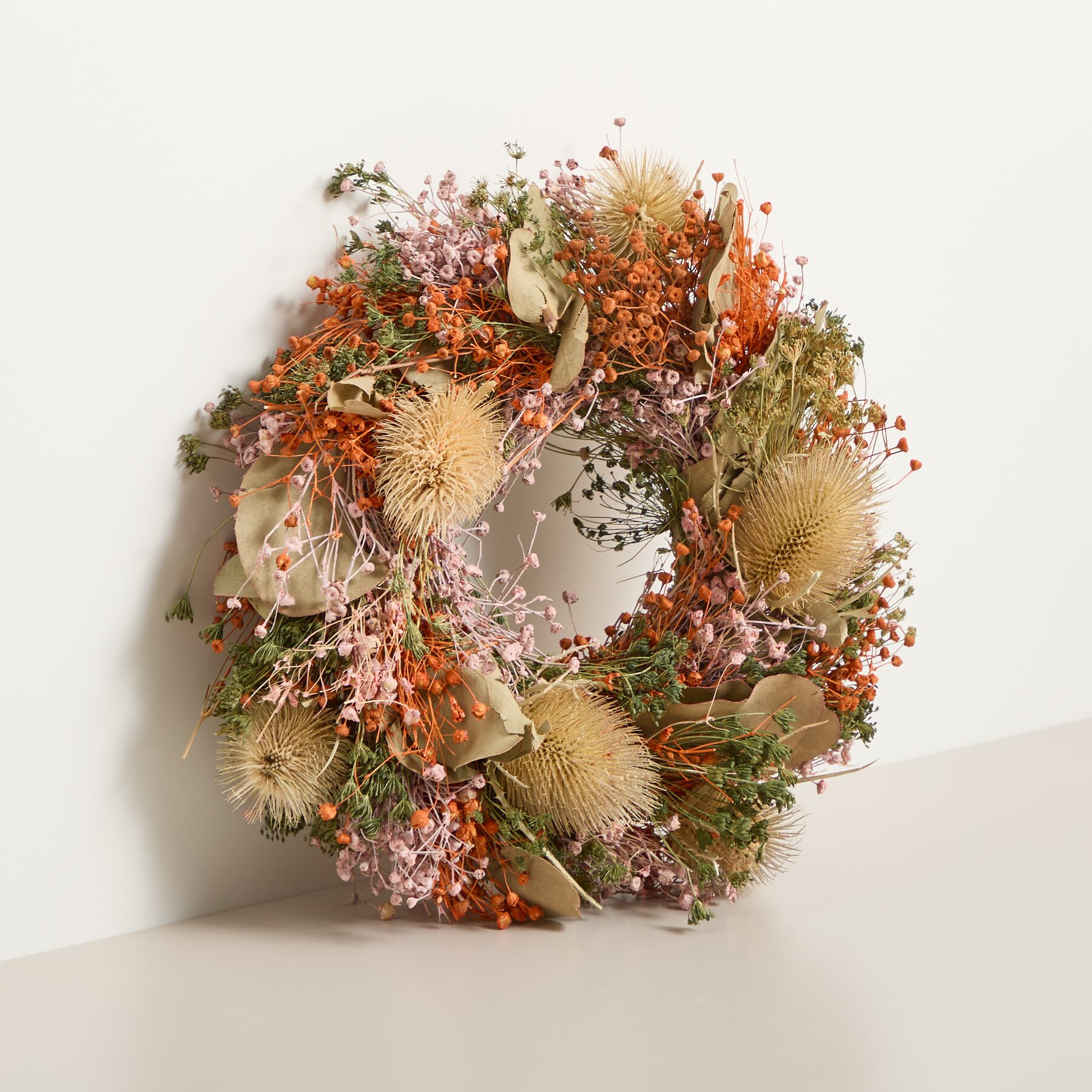 Trockenblumenkranz Orange – Bild 2