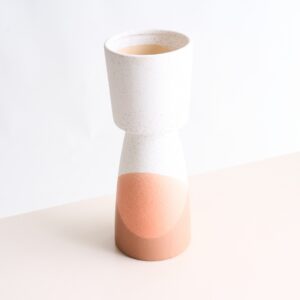 Keramik Übertopf mit Sockel Sand/Braun - 15 cm