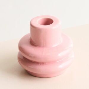 Keramik Kerzenhalter Hoch Rosa