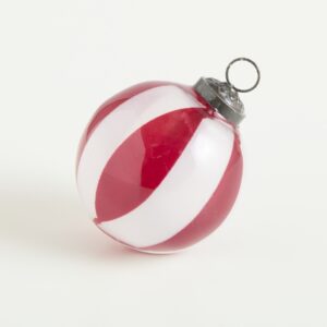 Weihnachtskugel Rot Streifen Senkrecht