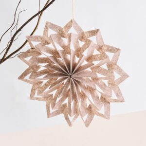 Papier Dekohänger Schneeflocke Taupe M