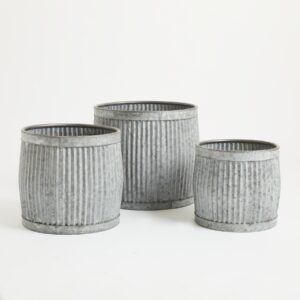 Eisen Pflanztopf 3er-Set Grau