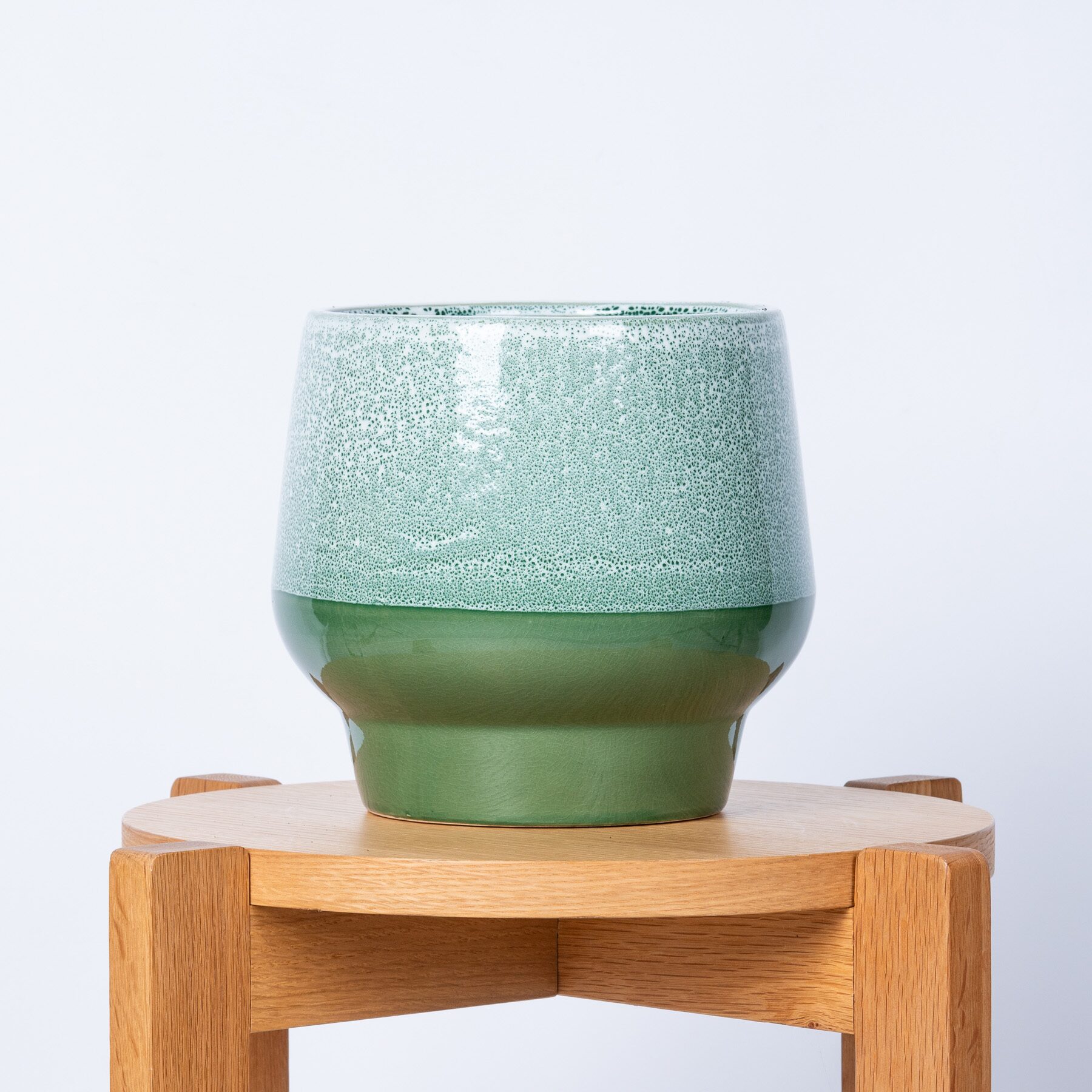 Keramik Übertopf Grün - 17 cm