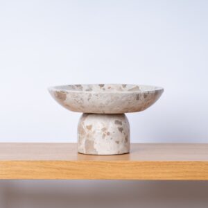Marmor Schale mit Fuß Beige