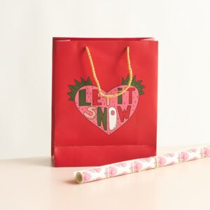 Papiertüte Herz Rot M