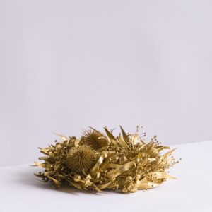 Trockenblumenkranz Goldfarben