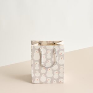 Papiertasche Schneemann Grau S