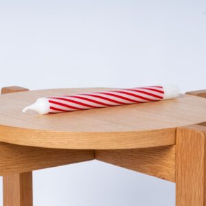 Stabkerze Weiß Rot