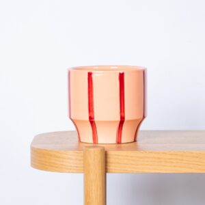 Keramik Übertopf Orange Rot - 12,5 cm