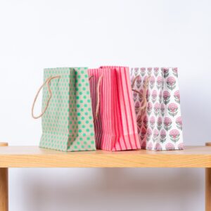 Papier Geschenktasche Blätter 3er-Set
