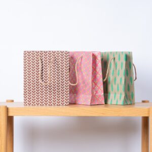 Papier Geschenktasche Gepunktet 3er-Set