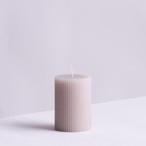 Kerze Rille Taupe - 10 cm