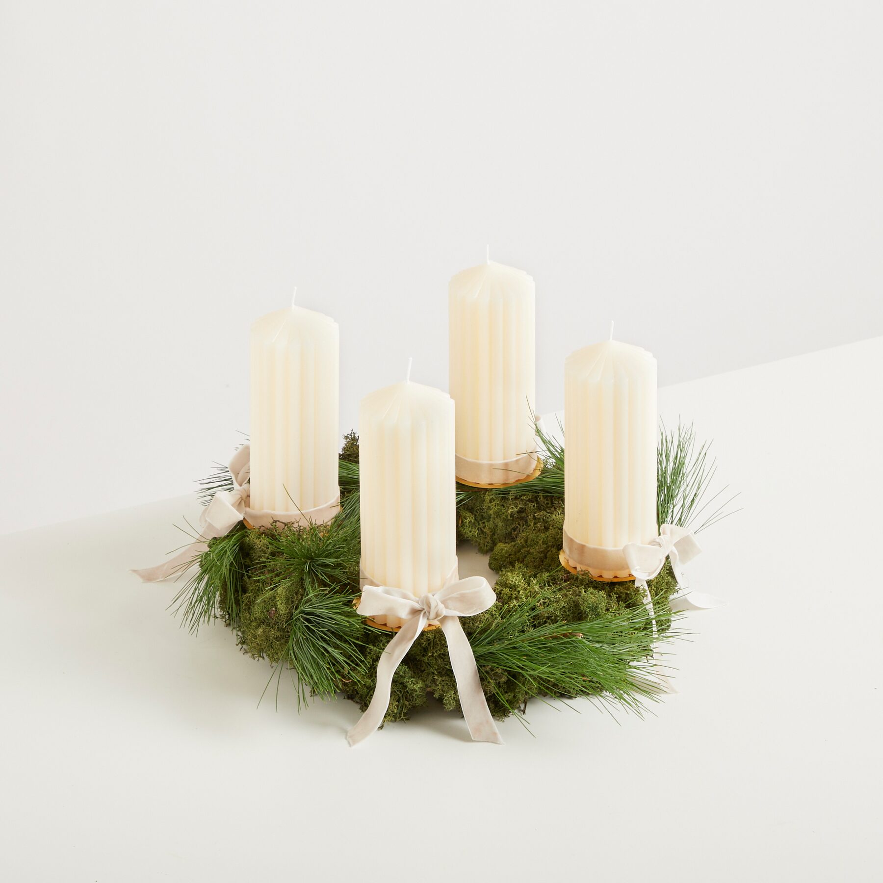 DIY Adventskranz Snowy Forest