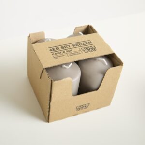 Kerze Grau 4er-Set