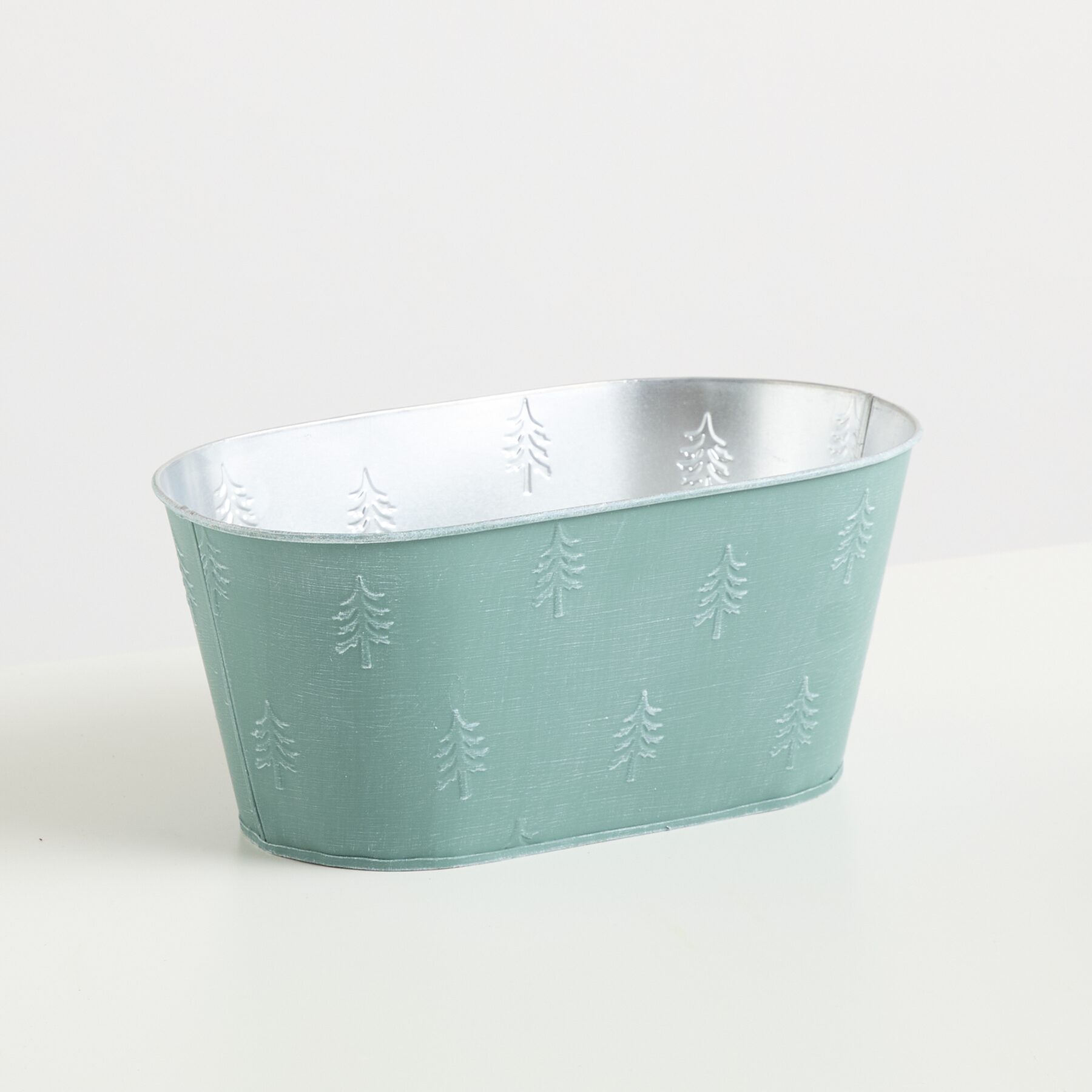Zink Gefäß Oval Mint - 26 cm