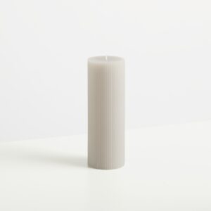 Kerze Rille Taupe - 20 cm