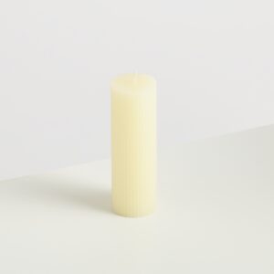 Kerze Rille Weiß - 15 cm