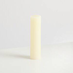 Kerze Rille Weiß - 20 cm