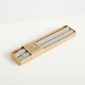 Stabkerze Rille Taupe 2er-Set