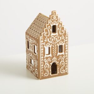 Keramik Lebkuchenhaus Dach mit Stufen