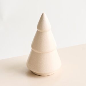 Deko Keramik Tanne Creme Gestuft