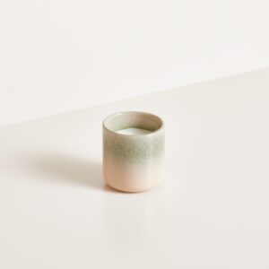 Keramik Kerze Grün/Creme