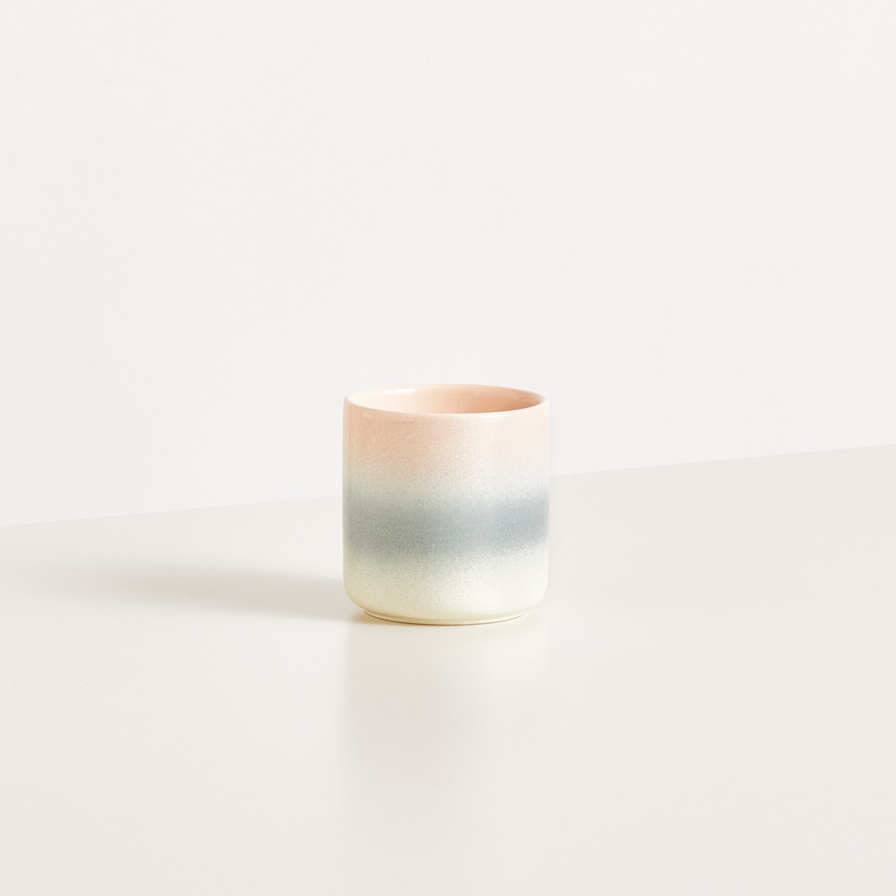 Keramik Kerze Rosa/Creme