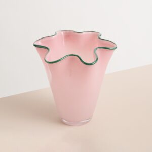 Glas Vase Rosa/Grün