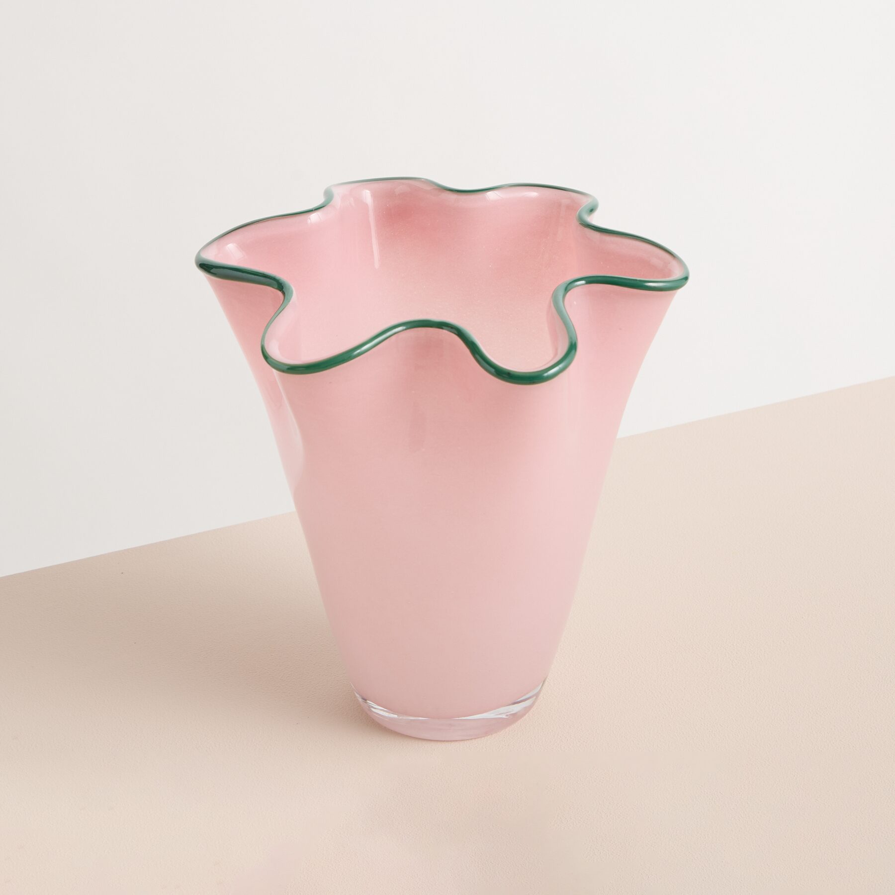 Glas Vase Rosa/Grün