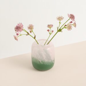 Glas Vase Farbverlauf Rosa/Grün